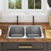 vidaXL Kitchen Sink Double Basin with Strainer & Trap Stainless Steel - 3 of 4