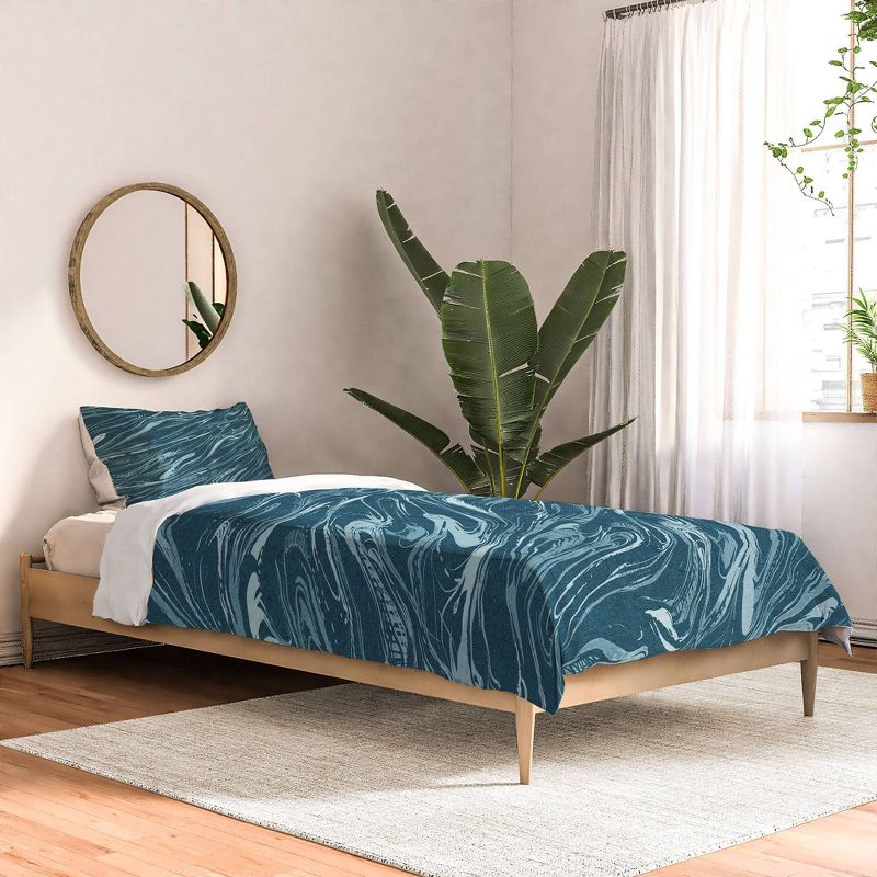 Pattern State Marble Indigo 100% Cotton Comforter Set - Deny Designs, 3 of 6