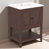 24" Bathroom Vanity with Ceramic Sink, Solid Wood Frame, Tapered Feet, Ample Storage, Freestanding Design for Small Bathrooms - 3 of 4