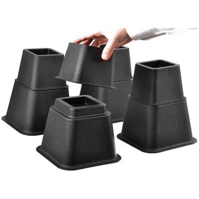 Details about   Room Essentials Plastic Bed Risers Black Target Brand 