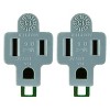 GE 2pk Grounding Adapter Polarized: UL Listed Outlet Converter, 15A, Gray, Extension Cord Adapter - 2 of 4