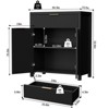 Gikpal Fluted Sideboard, Wooden Storage Cabinet with Adjustable Shelves, Entryway Table, Floor Storage Cabinet Cupboard for Kitchen, Living Room - 2 of 4