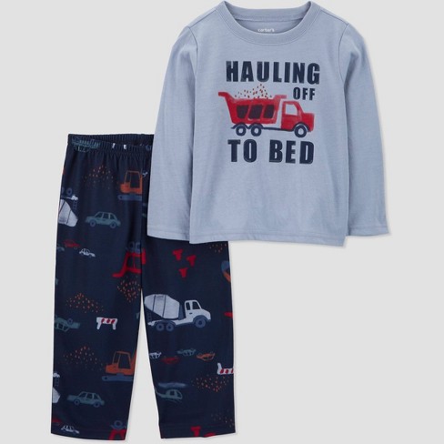 Carter's Just One You® Toddler Boys' 2pc 'hauling Off To Bed' Long Sleeve  Pajama Set - Blue 12m : Target