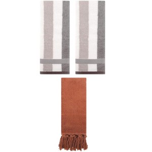 REGALWOVEN 3 Packs Cotton Absorbent Soft Decorative Bathroom Hand Towel for Kitchen - 1 of 4