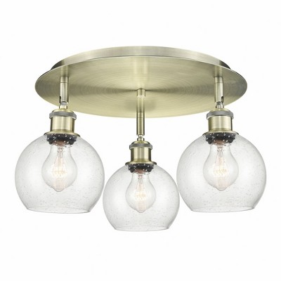 Athens - 3 Light Flush Mount In Industrial Style-8.63 Inches Tall and 17.75 Inches Wide