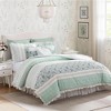 9 Pcs Paisley Print Percale Cotton Comforter Set, All Season Home Textile fits Elegant Bedroom Decor - 3 of 4