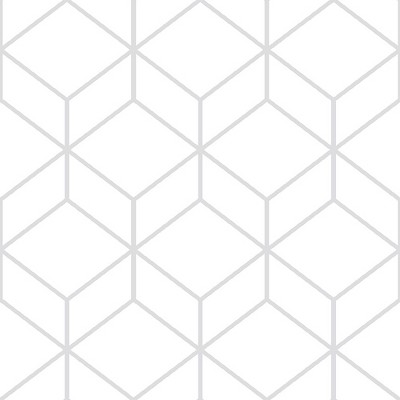 White and Silver Geometric Vinyl Wallpaper Roll