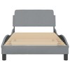 vidaXL Bed Frame with Headboard Light Gray 39.4 in.x74.8 in. Twin Fabric - 4 of 4