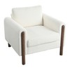 33.5" Teddy Velvet Oversized Accent Chair with Curved Armrest and Walnut Legs - 4 of 4