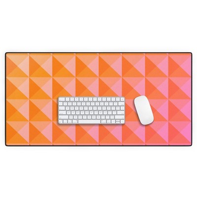 June Journal Geometric Gradient in Pink Desk Mat - Deny Designs
