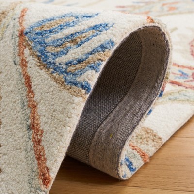 Ivory and Rust Hand-Tufted Wool Area Rug, 3' x 5'