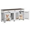 71" Large Dog Crate for 2 Dogs, Wooden Double Dog Crate with 3 Drawers - 3 of 4