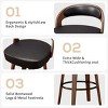 Set of 2 Swivel PU Leather Counter Height Bar Stools with Back and Metal Footrests, Upholstered Bar Stool for Kitchen Island, Dining Room-Tanpinhause - 4 of 4
