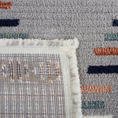 Marrakesh Grey and Blue Rust 8' x 10' Hand-Knotted Wool Rug