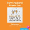 Big Dot of Happiness Cheers to Better Bad Decisions Napkins, Funny New Year's Eve Party Decor, White 3-Ply Paper Luncheon Dinner Napkins - 24 Count - 4 of 4