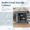 ORRD Modern Freestanding Kitchen Pantry, Buffet Storage, Coffee Bar Cabinet with Drawer, 2 Adjustable Shelves, 2 Door Shelves, Gray - 3 of 4