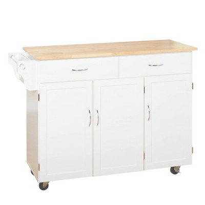 Extra Large Kitchen Cart with Wood Top - Buylateral