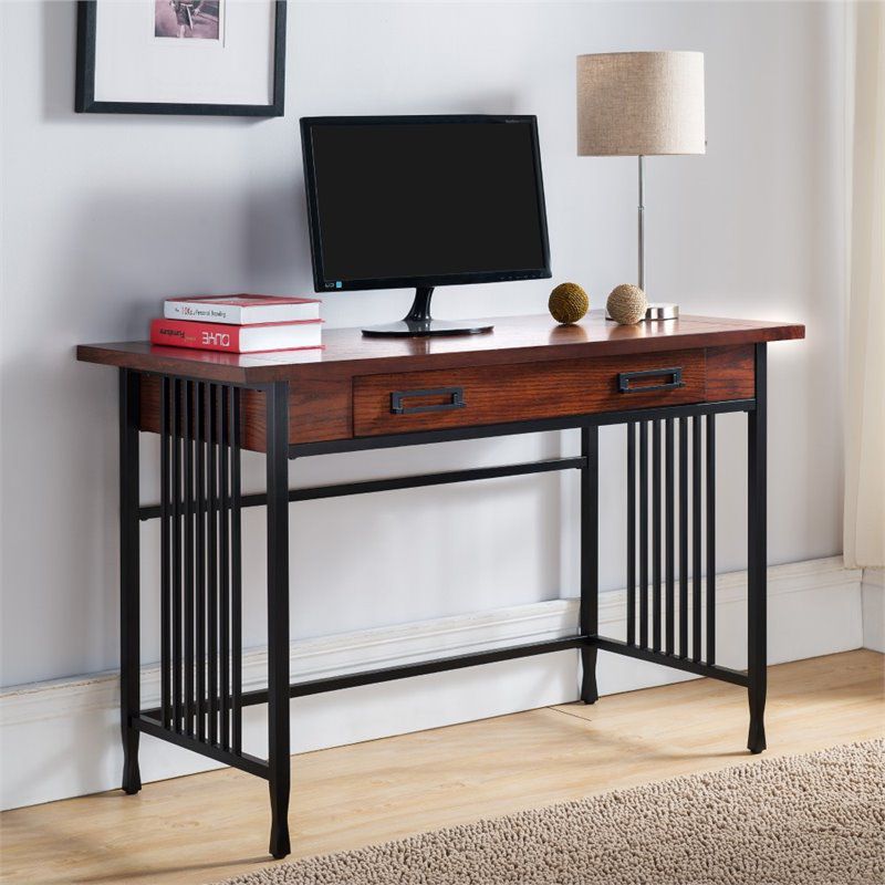 Leick Ironcraft Computer Desk in Mission Oak, 4 of 6
