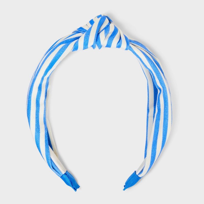 Striped Top Knot Headband - Universal Thread&#8482; Blue, 1 of 5