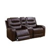 MAYEERTY Power Reclining Loveseat, Electric 2-Seat Leather Recliner with USB Charging, Storage & Cup Holders for Living Room, Brown - 2 of 4