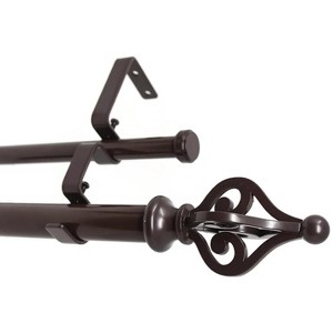Urbanest Portia Manhattan 1-inch 5-8 inch Double Drapery Curtain Window Rod Set - 1 of 4