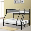 Karl Home Black Bunk Bed Twin Over Full Size for Kids Teens Adults/Flat Steps/Heavy Duty Metal Slat - 3 of 4