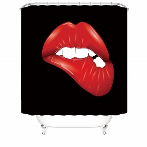 Red Lips Shower Curtains for Bathroom Waterproof Fabric Bath Curtain Durable Soft Stylish Bathroom Decor 72x72 Inch - 1 of 1