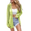 Women Crochet Lightweight Cardigan Cover Up Open Front Long Sleeve Summer Cardigans 2024 - 3 of 4