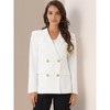 INSPIRE CHIC Women's Casual Fit Notched Lapel Double Breasted Plaid Formal Blazer - 3 of 4