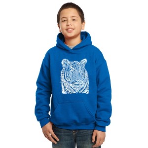 LA Pop Art Boy's Word Art Hooded Sweatshirt - Big Cats - 1 of 4