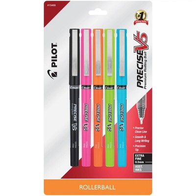 Pilot 5pk Precise V5 Rollerball Pens Extra Fine