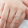 Pompeii3 1 1/2Ct Diamond Engagement Ring Halo Twist Band 14k Gold Lab Created - 3 of 4