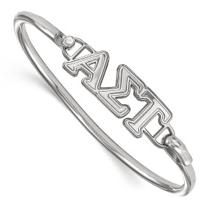 Black Bow Jewelry Sterling Silver Alpha Sigma Tau Greek Life Bangle Bracelet 7 Inch - 1 of 3