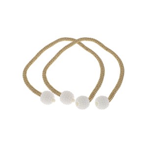 Unique Bargains Buckle Faux Pearl Curtain Tie Polyester ABS 2 Pcs - 1 of 4