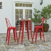 Merrick Lane Indoor/Outdoor Bar Top Table, 23.75" Round All Weather Poly Resin Top with Steel base - 2 of 4