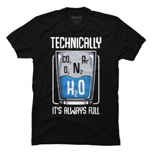 Men's Design By Humans The Glass Is Always Full By tranbabaolam1 T-Shirt - 1 of 4
