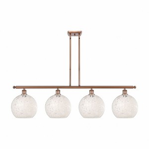 White Mouchette - 4 Light Stem Hung Island In Modern Style-12.25 Inches Tall and 48.25 Inches Wide - 1 of 1