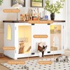Bencmate Pet Crates and Houses Large Cat Litter Box Enclosure with Stairs for Living Room Bedroo,, White, 47.2"*22"*27.7" - 4 of 4