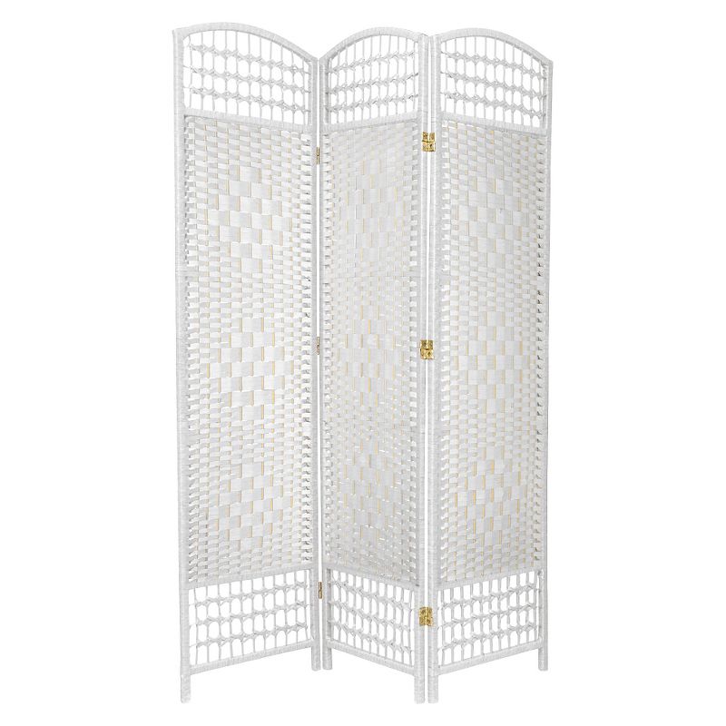5 1/2 ft. Tall Fiber Weave Room Divider - White (3 Panels), 1 of 6