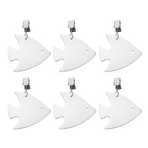 Unique Bargains Stainless Steel Fish Shape Tablecloth Weight Clips Silver 2.44" x 2.36" - 1 of 4