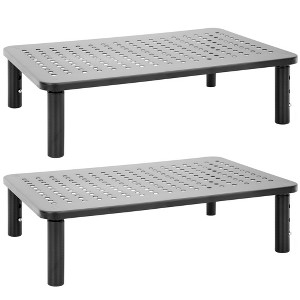 Mount-It! Metal Monitor Riser 2-Pack | Height Adjustable Computer Display and Laptop Stand for Desktop | Fits Up to 32" Screens, 44 Lbs. Capacity - 1 of 4
