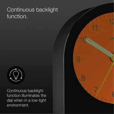 Braun Black Classic Analog Alarm Clock with Luminous Hands