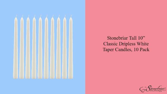10" Taper Candle White - Stonebriar Collection, 6 of 7, play video