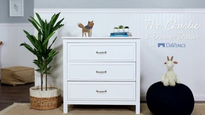 Forest Green 3-Drawer Nursery Dresser with Metal Pulls