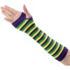 Allegra K Women's Stripe Print Knitted Fingerless Elbow Length Gloves Warmers One Size 1 Pair - 2 of 4