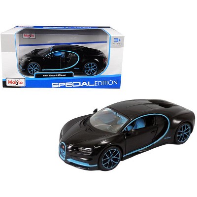 Bugatti Chiron 42 Black with Blue Accents 1/24 Diecast Model Car by Maisto