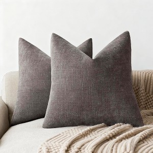 LISM Throw Pillow Covers 2-Pack Chenille Decorative Pillowcases Accent Cushion Cover for Home - 1 of 4