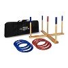 YardGames Giant Wooden Ring Toss Lawn Game w/ Soft Touch Throwing Rings Bundle w/ Giant Outdoor Yard Pong Party Set w/ 12 Buckets & 2 Balls - image 2 of 4