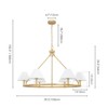 Rennnsan Dalvenne 39"W 6-Light Wagon Wheel Linen Classic Dimmable Chandelier in Gold - 3 of 4