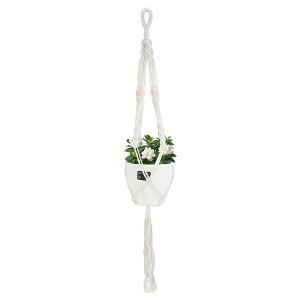 Unique Bargains Macrame Plant Hanger Woven Cotton Indoor Outdoor Decorative - 1 of 4